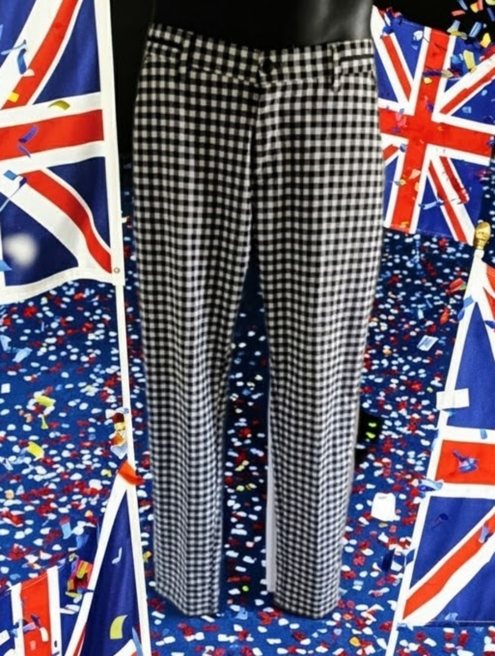TR Premium British Style Checkered Dress Pants | Black & White, 34W x 32L - 🇬🇧